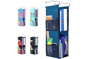 ABRA® 2 Shelf Hanging Locker Organizer for School, Work, Gym, Storage | Deep Shelves 6.5”x 9”| Eco-Friendly Fabric Healthy for Children (Navy Blue)