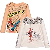 Marvel Spider-Man 2 Pack Long Sleeve T-Shirts Toddler to Big Kid Sizes (2T - 10-12)
