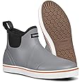 TerraTrax Men's Waterproof Deck Rain Boots - Anti-Slip Rubber Ankle Boots for men, ideal for Fishing and Boating, All-Season