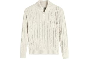 Boyoo Boy's Cable Knitted Sweater Half Zip Lightweight Casual Pullovers for Kids 2-11 Years