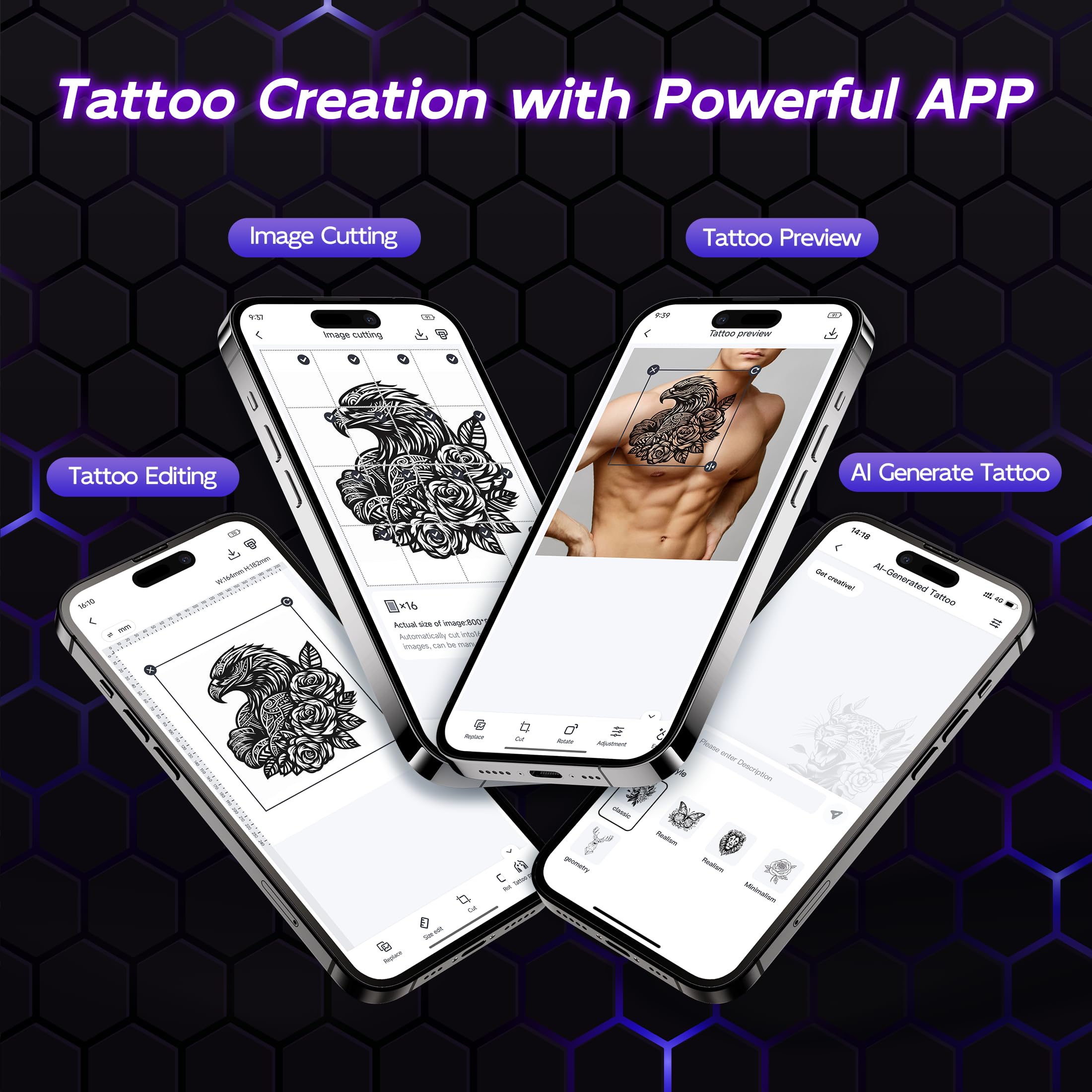 Itari Tattoo Stencil Printer Kit for Beginners, Temporary Tattoo Printer with 10 Pcs Transfer Paper, Bluetooth Stencil Printer for Tattooing, Wireless Tattoo Machine Compatible with Phone/Tablet/PC