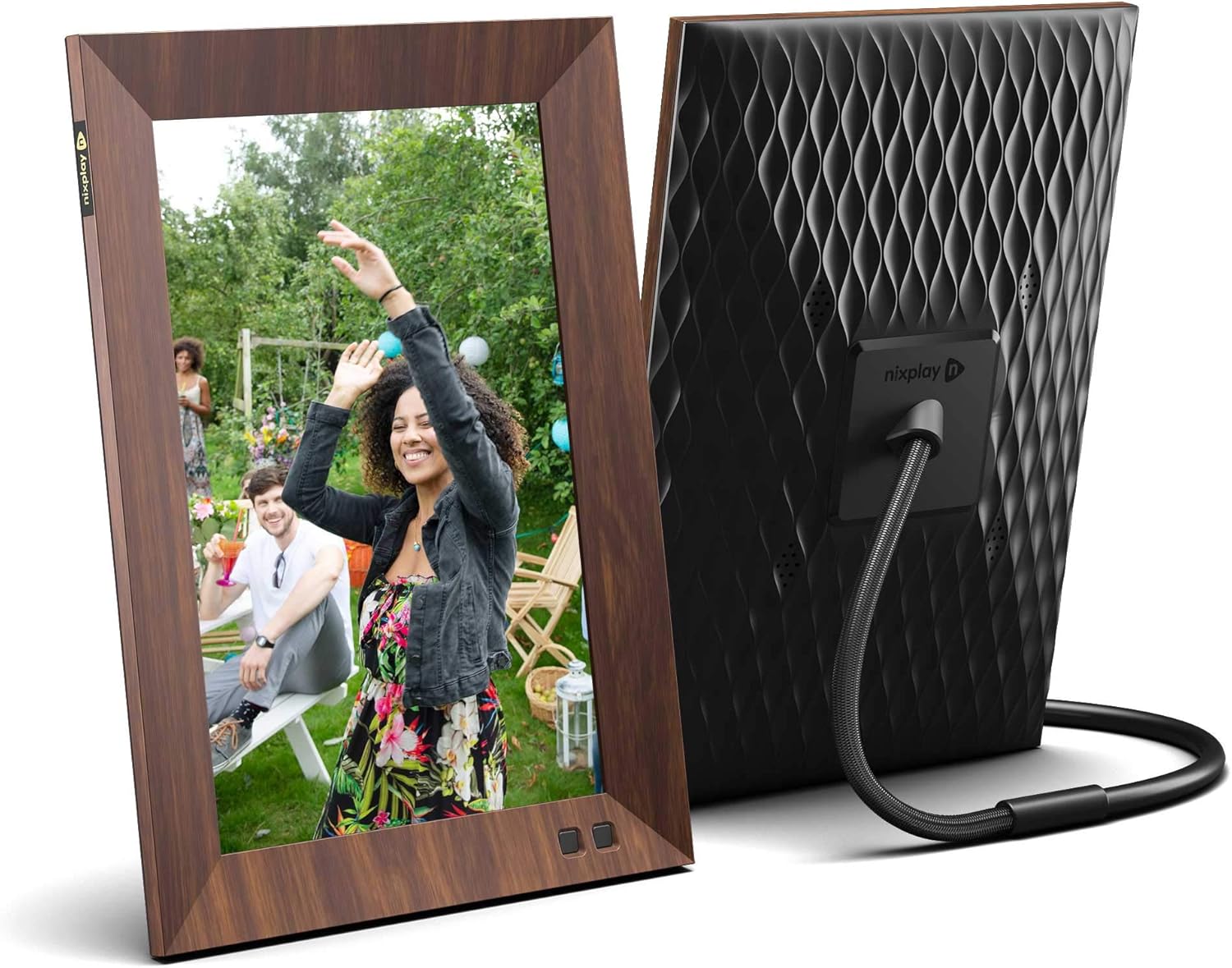 Nixplay Smart Digital Picture Frame 10.1 Inch Wood-Effect - Share Moments Instantly via EMail or App : Camera & Photo