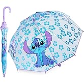 Disney Clear Dome Umbrella for Girls - Folding Transparent Umbrella Lightweight - School Days Out