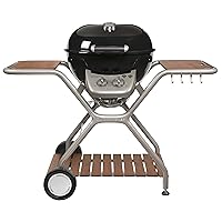  Montreux 570 G Kugelgrill Outdoorchef schwarz XXL Balkon Garten 2-flammig ✔ Rollen ✔ Deckel ✔ Seitentische beidseitig ✔ rund ✔ rollbar ✔ stehend grillen ✔ Grillen mit Gas ✔ mit Station ✔ mit Rädern 