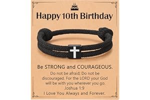 UNGENT THEM Cross Bracelet Happy 8-16th Birthday Gifts for Him Son Grandson Nephew