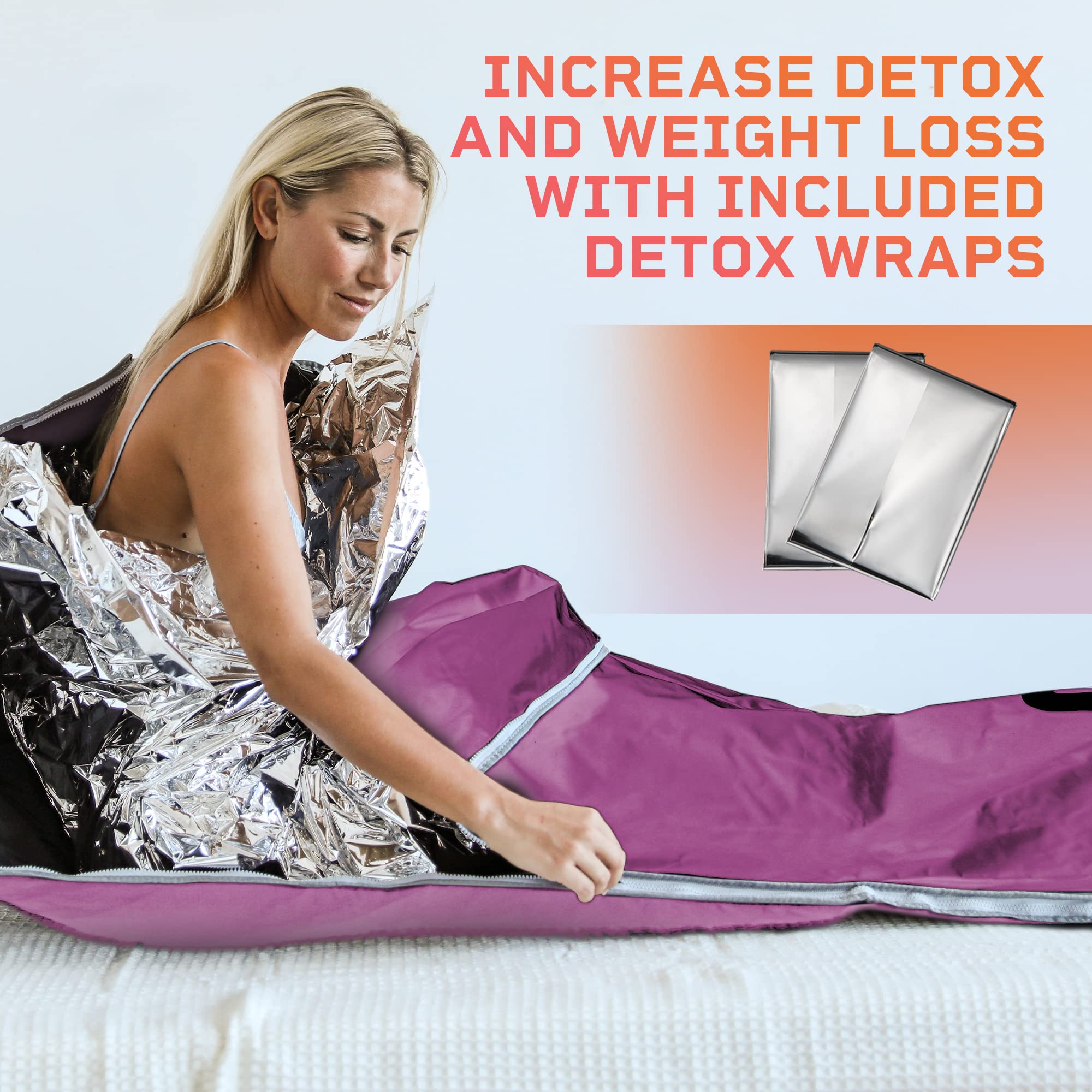 Lifepro BioRemedy Infrared Sauna Blanket – Available in 5 Colors – Portable Far Infrared Home Sauna Bag for Detox, Tension, and Relaxation – Adjustable Temp (86–158°F) & Timer – Includes Detox Wraps