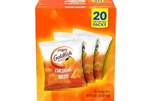 Goldfish Cheddar Cheese Crackers, Baked Snack Crackers, 1 oz On-the-Go Snack Packs, 20 Count Box