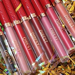 QiBest 8pcs Matte Liquid Lipstick with Lip Plumper