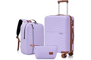 Eeeza Luggage Sets 3 Piece, Suitcases with Wheels, ABS Hard Case Luggage with TSA Lock Spinner Wheels, Carry On Luggage Set (20inch)