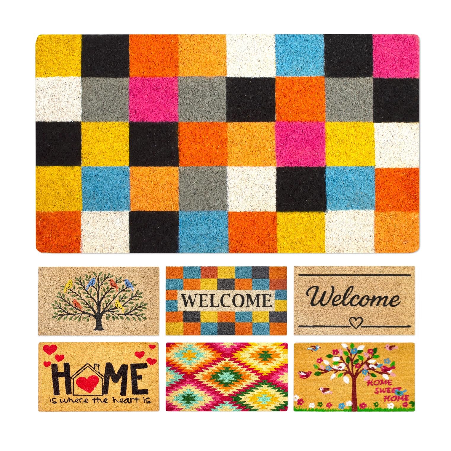 LUA VIKA Coir Doormat - Squares - 40x70 cm - Outdoor Door mat - Front Door mat outside - Doormats outside — image 1