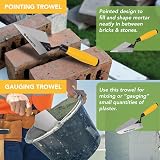 BLOSTM 5 Piece Trowel Set Carbon Steel Soft Grip Handles Masonry Tools view 2