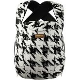Momcozy Newborn Carrier WeeSnug- Lightweight and Cozy Comfort for 7-25 lbs | Ergonomic Cross-Back Support and Lumbar Pad, Effortless to Put On, 100% Soft Cotton, OEKO-TEX, Visual Size Scale, Houndstooth