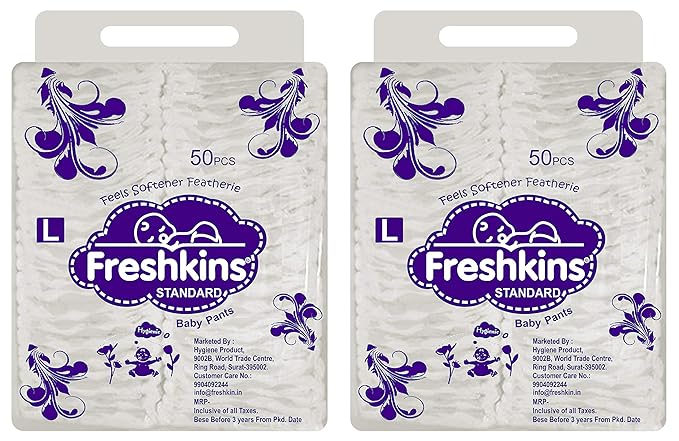 Freshkins Standard Diaper Pant Large - (Pack of 2, 100 Unit)