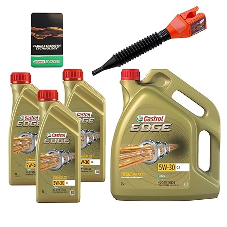 3x 1 L + 5 L = 8 LITER CASTROL EDGE TITANIUM FST™ 5W-30 C3 MOTOR-ÖL 31789459