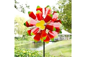 Cyan Oasis Solar Garden Wind Spinners - 88" Large Kinetic Metal Wind Sculptures & Spinners with Solar Light, Yard Art Spring Decor Outdoor Wind Spinner for Lawn, Patio, Front Door