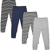 Resinta 4 Packs Toddler and Boys 100% Cotton Pants Kids Sport Pull on Jogger Pants 2T-6Year