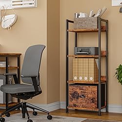 Furologee 4 Tier Bookshelf with Drawer, Tall