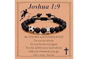 MISS CHIPMUNK Stocking Stuffers Christmas Gift- Baseball/Basketball/Football/Soccer Bracelet for Boys Cross Beaded Bracelet Gifts for Son Grandson Players Team Fan Friends,Birthday Christmas Gifts for Men Boys