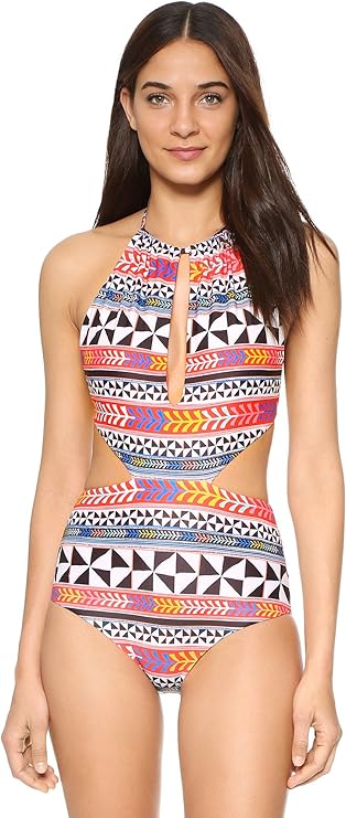Mara Hoffman Slit Font - Bañador de una Pieza Traje de baño de una