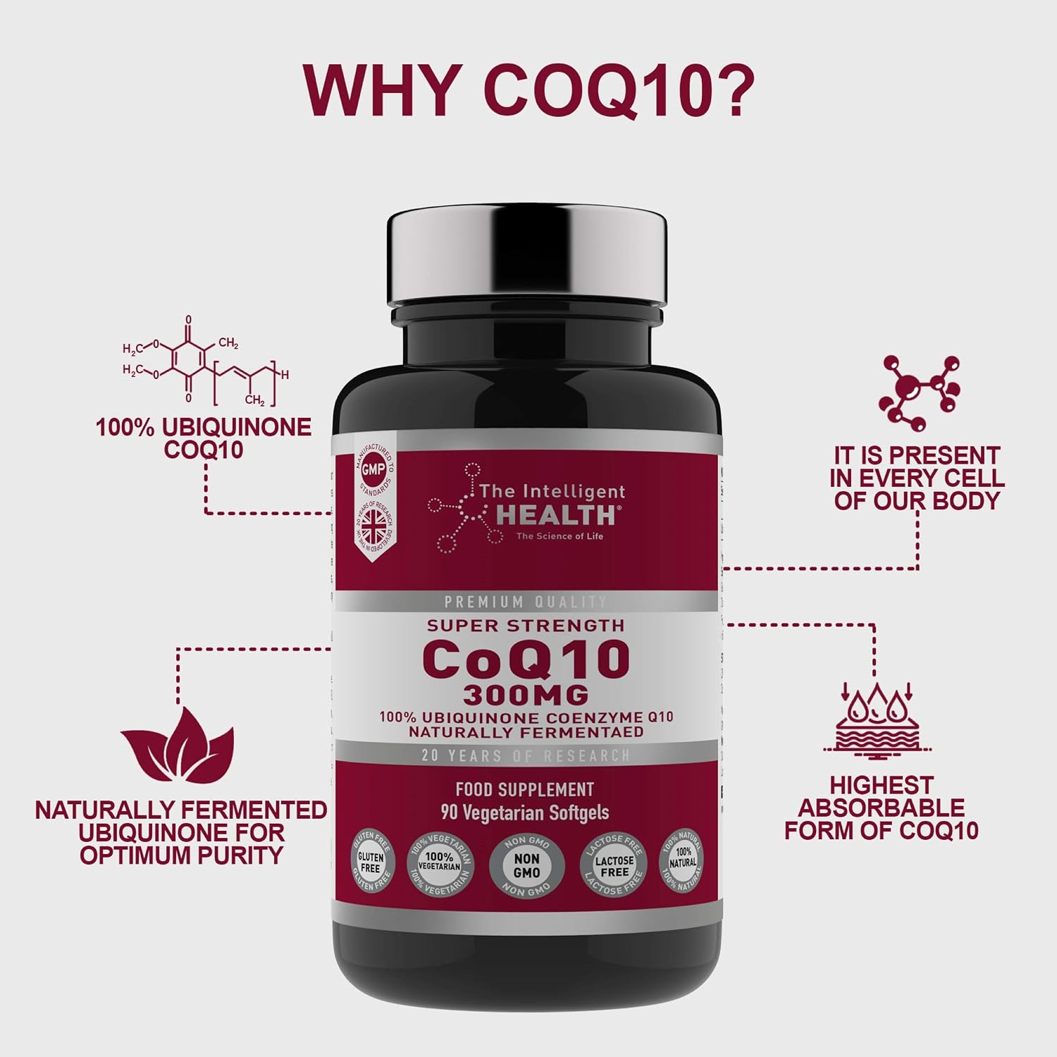 The Intelligent Health CoQ10 Supplement, Fermented Coenzyme Q10 Ubiquinone for Women & Men - Image 4