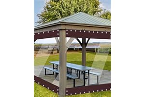 Erfolkerz 8'H x10'W Outdoor Vinyl Curtain 20oz Super Weighted Clear Vinyl Patio Enclosure,Clear Outdoor Curtains Heavy Duty Waterproof Transparent Tarp with Grommets for Patio Gazebo Balcony Pergola