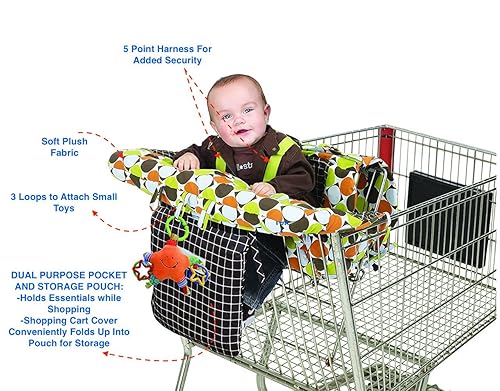Jeep 2-in-1 Shopping Cart Cover High Chair Cover, High Chair Cushion, Baby  Grocery Cart Cover, Infant High Cha