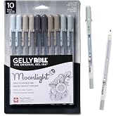 Sakura Gelly Roll Moonlight 10 Gel Pens, Gray, Bold Line, 10 Pack | Bold Ink Pen for Journaling, Art, or Drawing, Opaque Paint-Like Ink, Smooth Consistent Flow &amp; Archival Quality