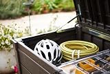 Keter Brightwood 454L Outdoor Garden Storage Box Brown Wood Panel view 5