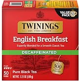 Twinings English Breakfast Tea, Decaffeinated Black Tea - Lively and Refreshing Decaf Tea Bags Individually Wrapped, 50 Count