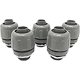 Sealproof 1/2-Inch Non-metallic Liquid Tight Straight Electrical Conduit Connector Fitting, UL Listed, 1/2" Dia, 5-Pack