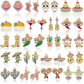 MARFOREVER 40Pcs/20 Pairs Mexican Charms for Jewelry Making | Cinco De Mayo Charms, Assorted Cactus Pinata Chili Sombrero Fiesta Charm Pendants, Bracelets Necklaces Earrings Keychains