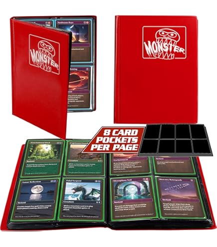 Amazon.com: Monster Binder- 9 Pocket Side Loading Trading Card Album -  Matte Green - Holds 360 Standard Size TCGs - Compatible with Yugioh, Magic  The Gathering, Pokémon and Sports Cards