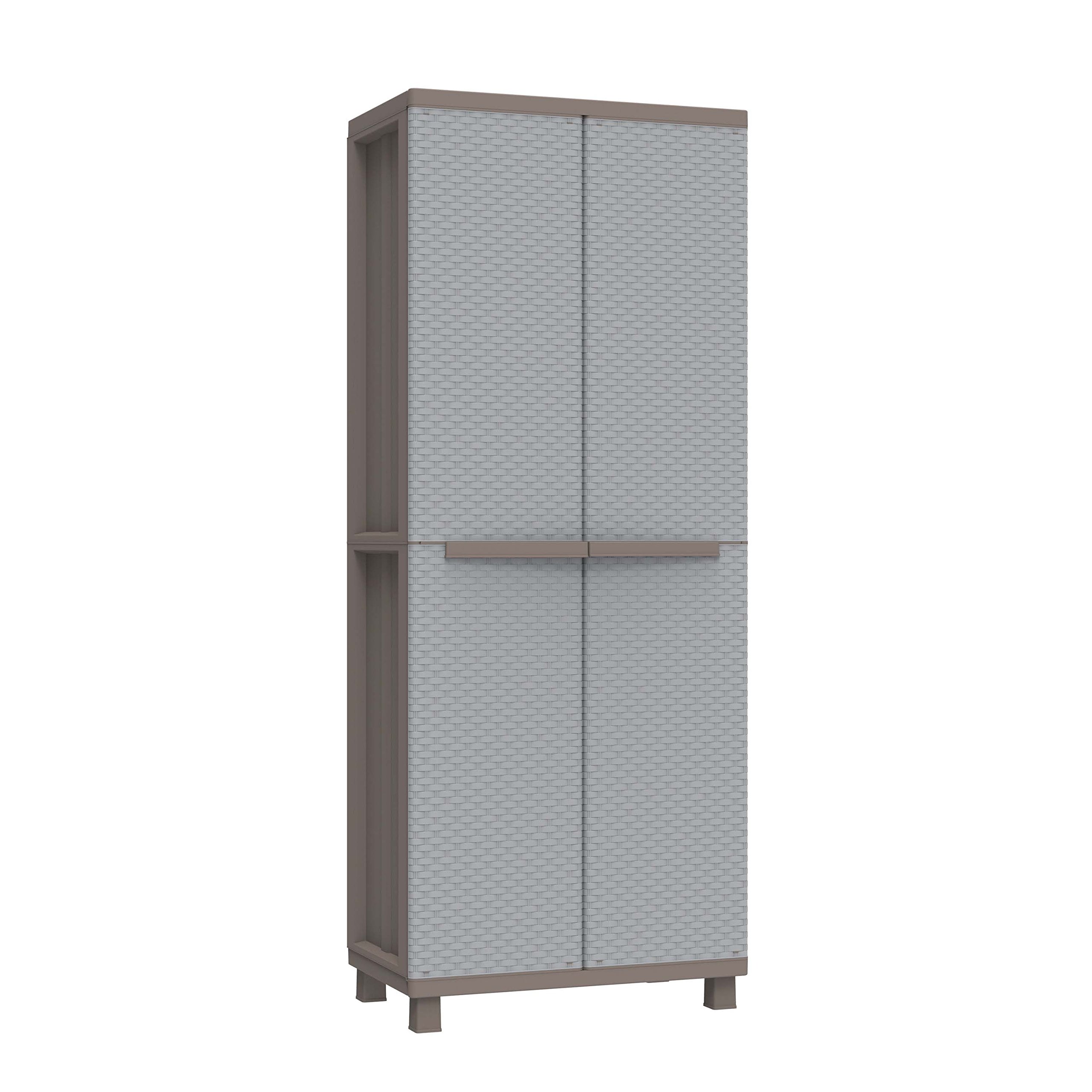 Terry, Jrattan 368, 2 Door Cabinet with 1 Internal Shelving and 4 Shelves - 68x37.5x170 cm