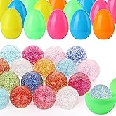 Seeiuua 18Pack Filled Easter Eggs with Toys Inside, Kids Easter Bouncy Balls Bulk Easter Basket Stuffers Gifts for Kids, Easter Eggs Filled with Toys