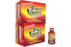 5-hour ENERGY Regular Strength Energy Shot, Pomegranate Flavor (1.93 oz. - 24 Count) Zero Calories & Sugar-Free 200 mg Caffeinated Shot, Amino Acids & B Vitamins, Dietary Supplements