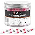 Wirefy 150 PCS Solder Seal Wire Connectors - Heat Shrink Solder Butt Connectors - Waterproof Solder Sleeves - Self Soldering Wire Connectors - Red 22-18 AWG