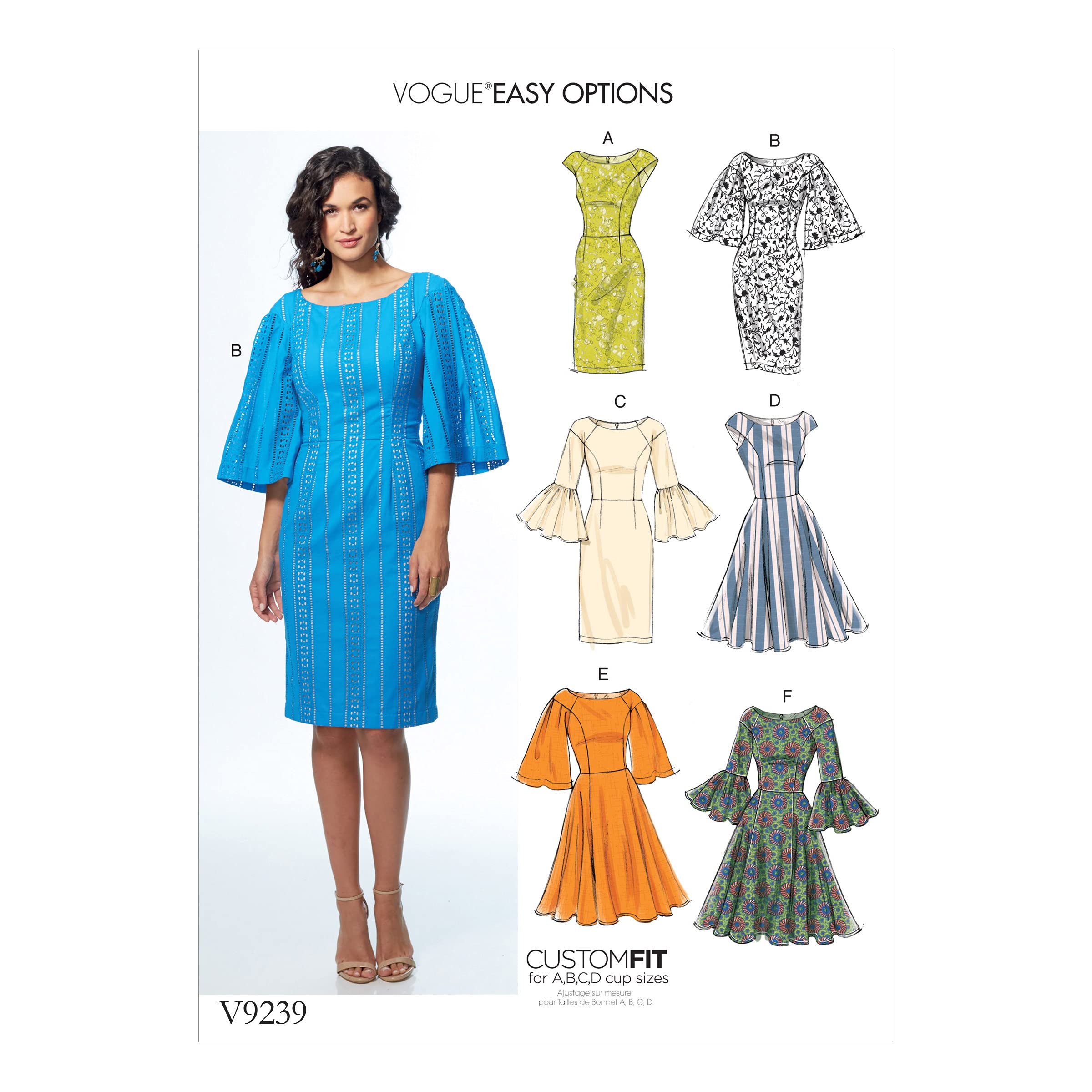 Vogue Patterns Eyelet Fabric Misses Dresses, Tissue, Multi-Colour, 15 x 0.5 x 22 cm