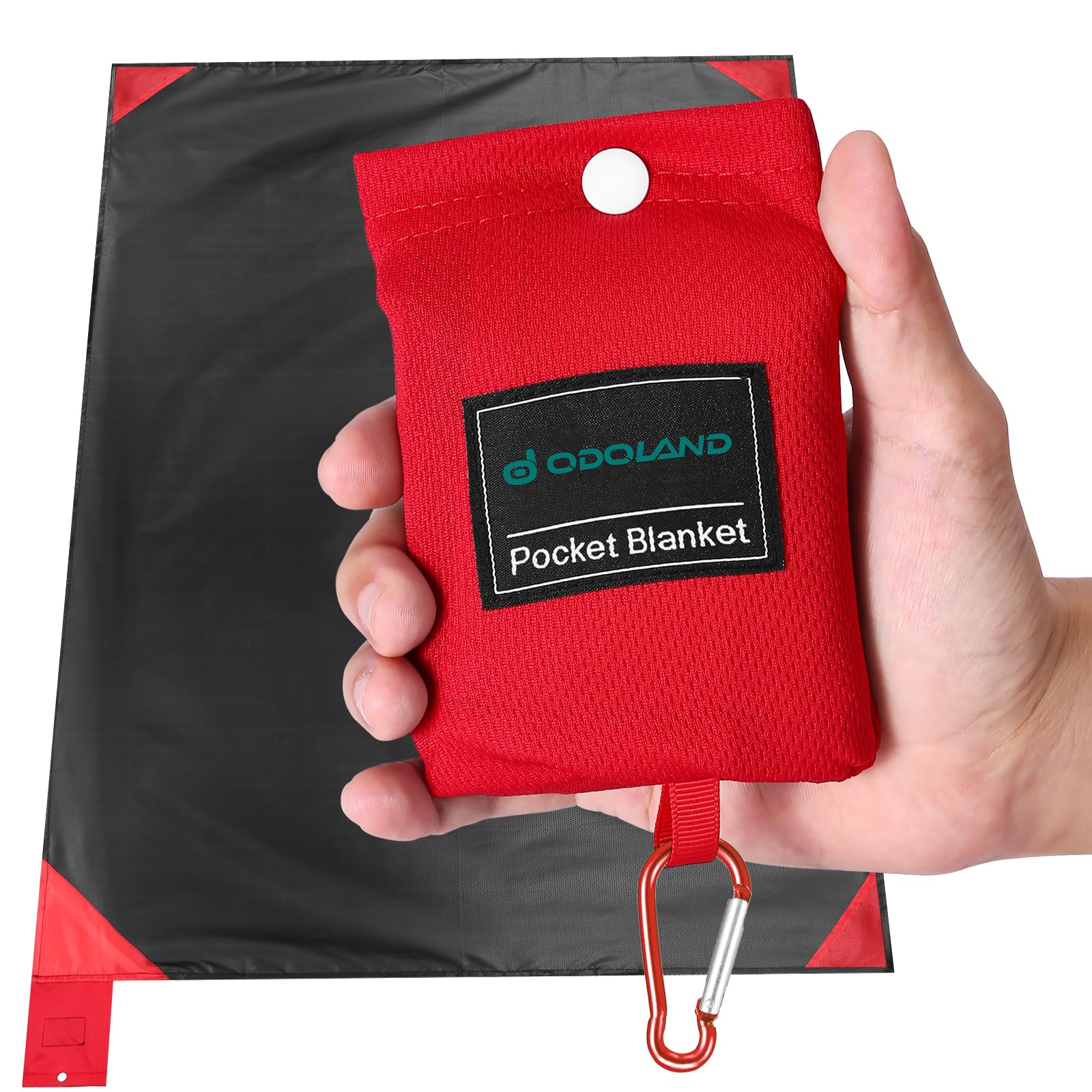 Odoland Picnic Blanket 110 x 160 cm Pocket Blanket Heatproof Sandproof Thin Ground Sheet - Lightweight Foldable Beach Mat for Outdoor Camping, Travel, Hiking, Picnic for 1-2 People
