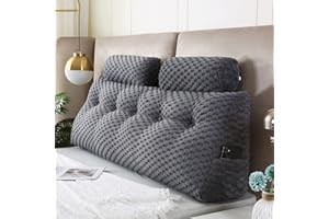 Gpround Wedge Headboard Pillows + 2 Head Roll Pillow Bed Wedge Pillow for Headboard Large Bolster for Bed Rest Reading Pillows Backrest Pillows for Sitting in Bed Backrest Positioning Support