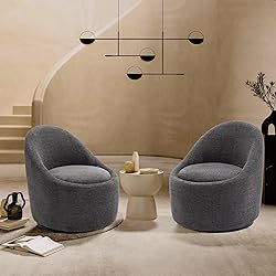 COLAMY Swivel Accent Chair Set of 2, 360° Swivel
