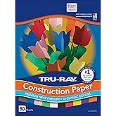 Tru-Ray Construction Paper P103031, 10 Classic Colors, 9" x 12", 50 Sheets