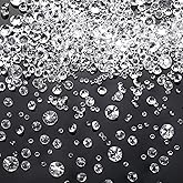 Hicarer 4000 Pieces Diamonds Crystals Acrylic Gems Wedding Table Scattering Gemstones Christmas Party Decorations Bridal Shower Masquerade Vase Fillers(Transparent,3 mm, 6 mm and 10 mm)