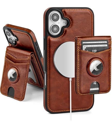SZHAIYU K2 Handyhülle Für IPhone 16 Pro – Abnehmbare Magnet-Brieftasche Mit RFID-Schutz, Leder-Optik, Braun