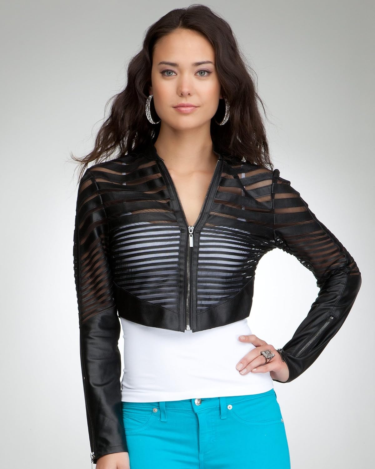 BB Striped Leather Jacket Leather Blk-xl at Amazon Women's Coats Shop