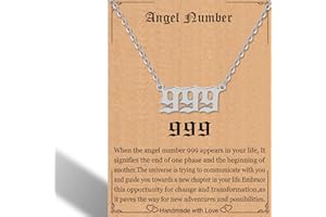 RWQIAN Angel Number Necklace For Women,Dainty Gold Plated Number 000 1111 111 222 333 444 555 666 777 888 999 Pendants Choker Chain Numerology Jewelry Necklace Gifts for Women Girls