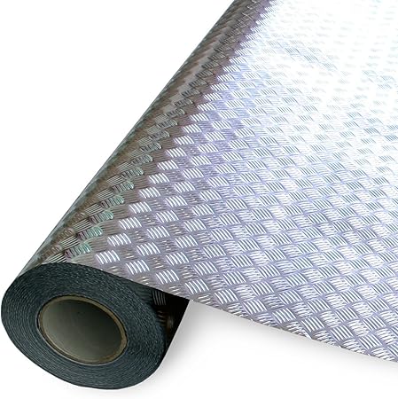 Amazon Co Jp カーラッピングシート アルミ縞板 縞目模様 シート ステッカー 122cm 10cm 伸縮タイプ 高品質 車 バイク