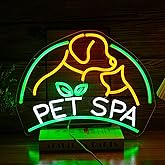 BNEMCEZH Pet SPA Neon Sign Dog And Cat LED Neon Light for Wall Decor Dimmable USB Powered Animal SPA for Pet Shop Pet Beauty Salon Pet Grooming Home Decor