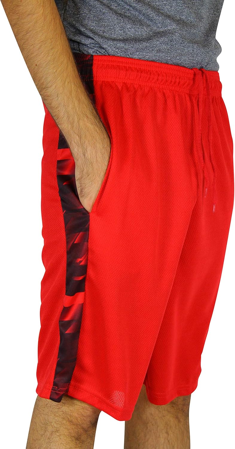 Real Essentials Men's Active Athletic Performance Shorts with Pockets - 5 Pack at  Men’s Clothing store