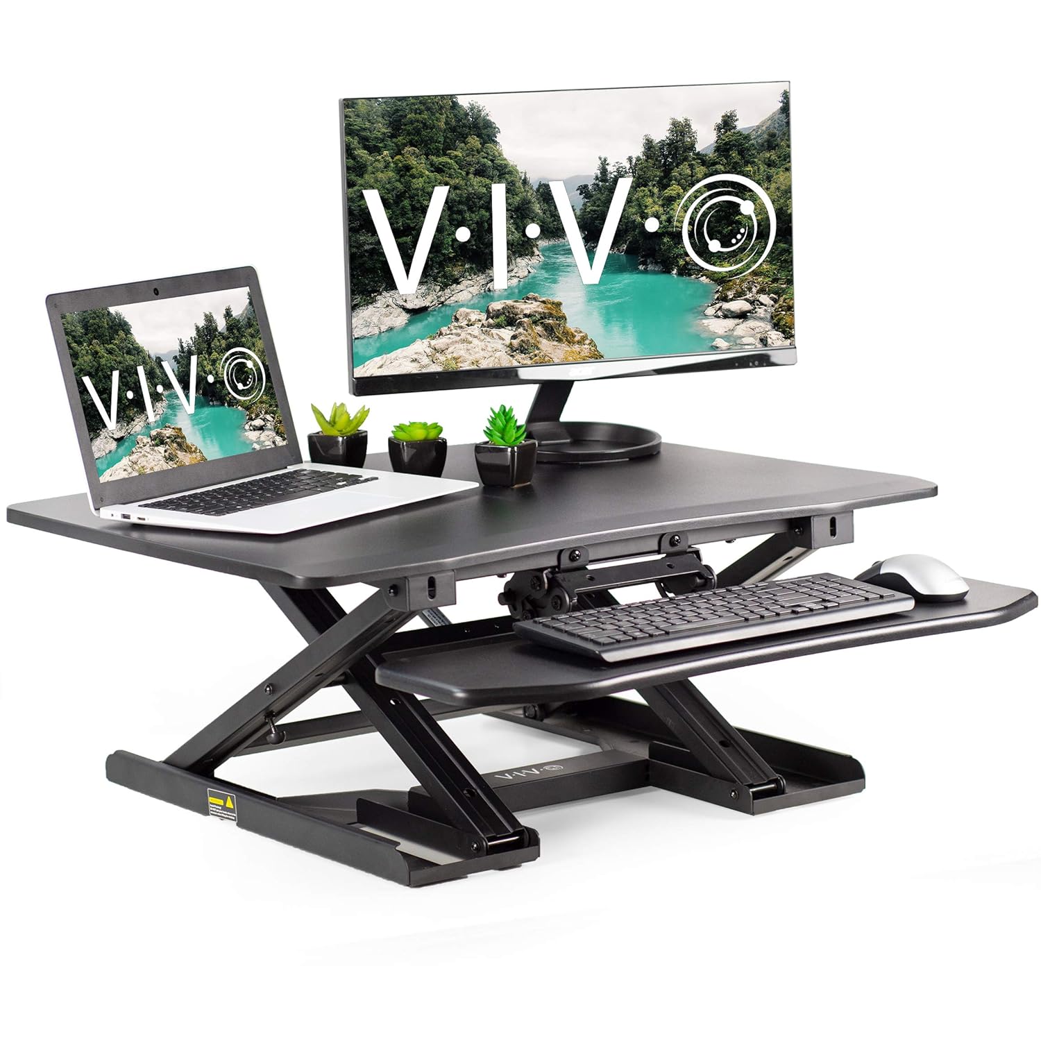 Best vivo height adjustable standing desk sit to stand gas spring riser