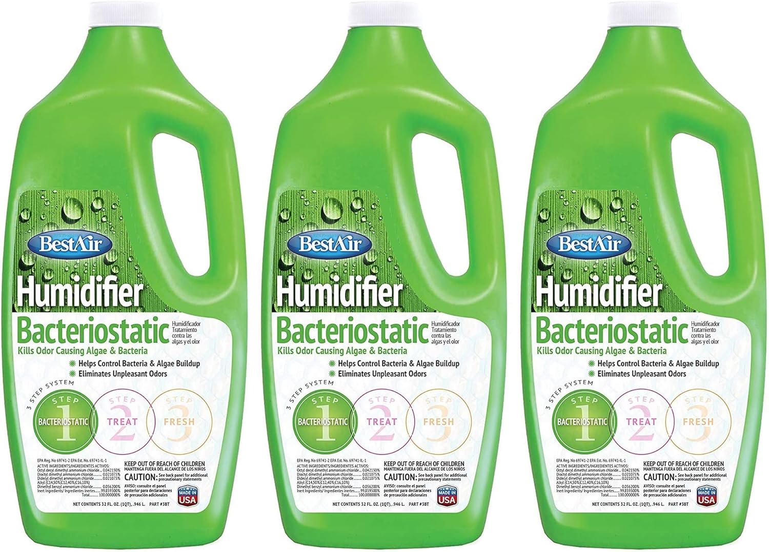 BestAir 3BT Original Humidifier Bacteriostatic Water TreatmentÊ 96 oz